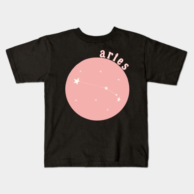 Aries Star Sign Constellation Kids T-Shirt by broadwaygurl18